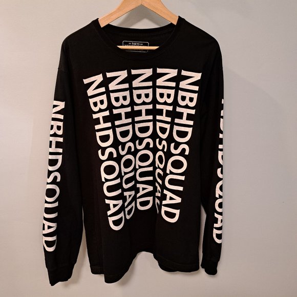 Neighborhood Other - Neighborhood Tokyo men's large long sleeve "NBHDSQUAD" graphic tee shirt